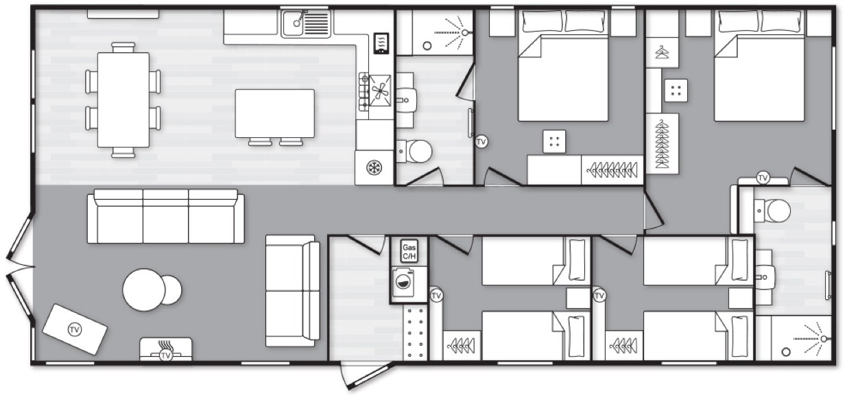 Floor plan of the Edmonton built to order, four bedrooms
